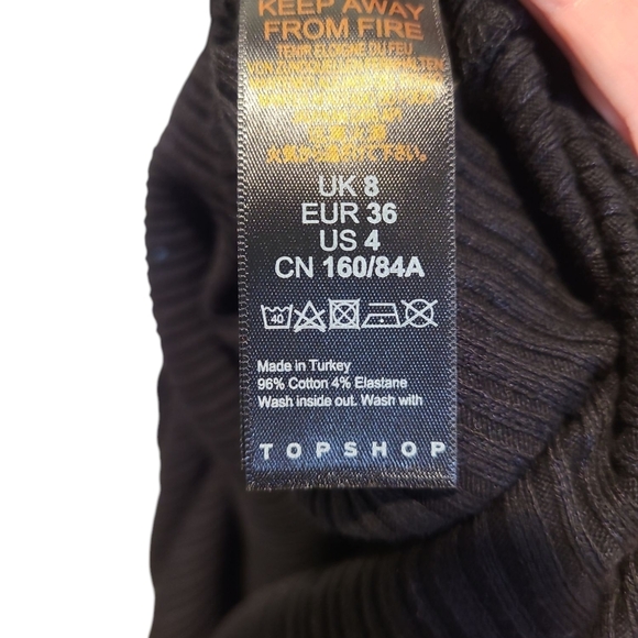 Topshop Nwt Black Ribbed Dress Size 4 - Picture 4 of 4